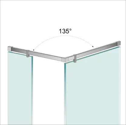 Штанга плоская для двух стекол 135°