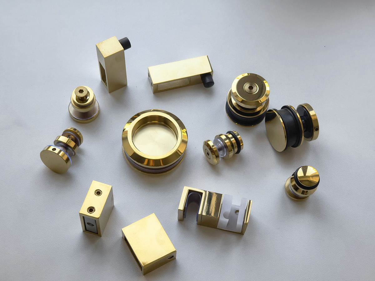 Комплект "золотої" фурнітури для розсувної двері під скло 8 мм (повний) - Зображення 2