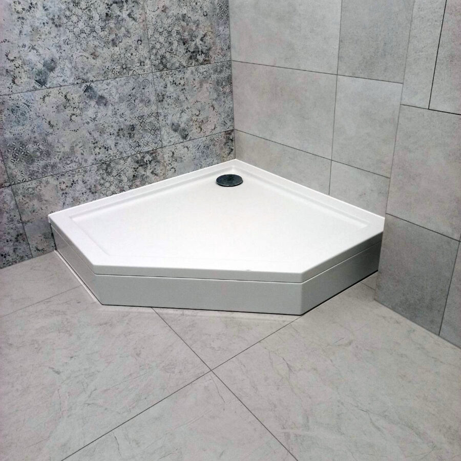 Екран для піддонів п'ятикутний зі штучного мармуру